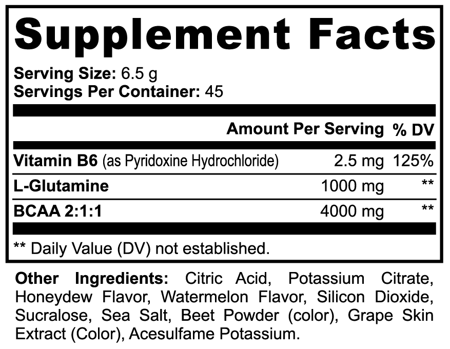 BCAA Powder – Honeydew Watermelon (50 Servings)